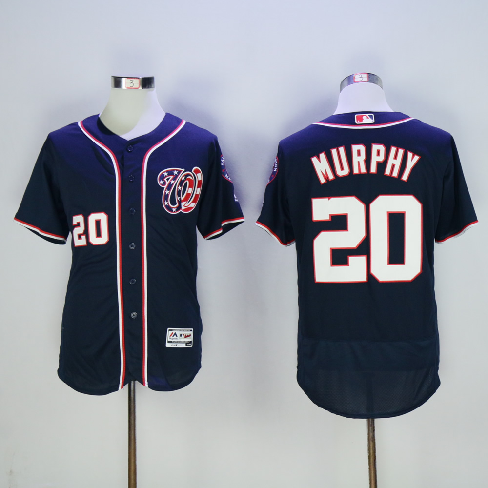 Men Washington Nationals #20 Murphy Blue MLB Jerseys